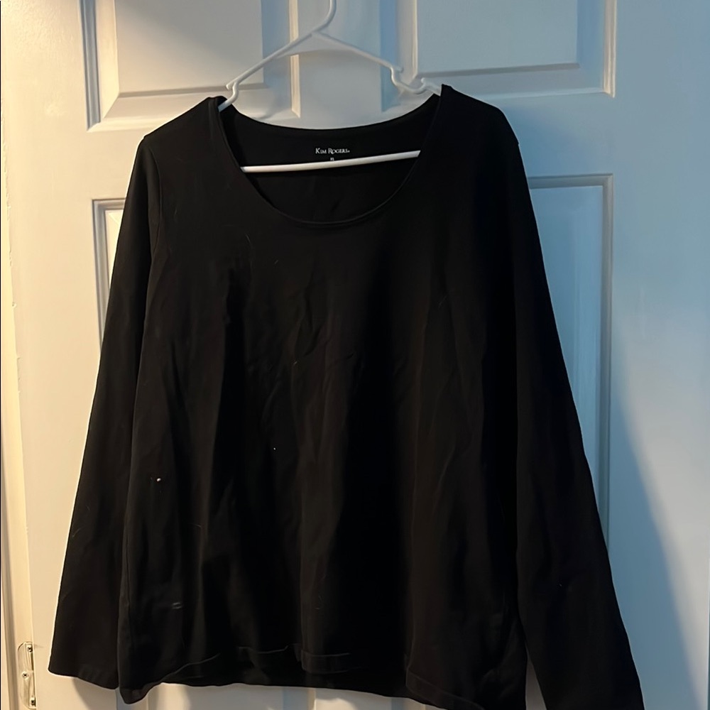 Kim Rogers Black Long Sleeve Top